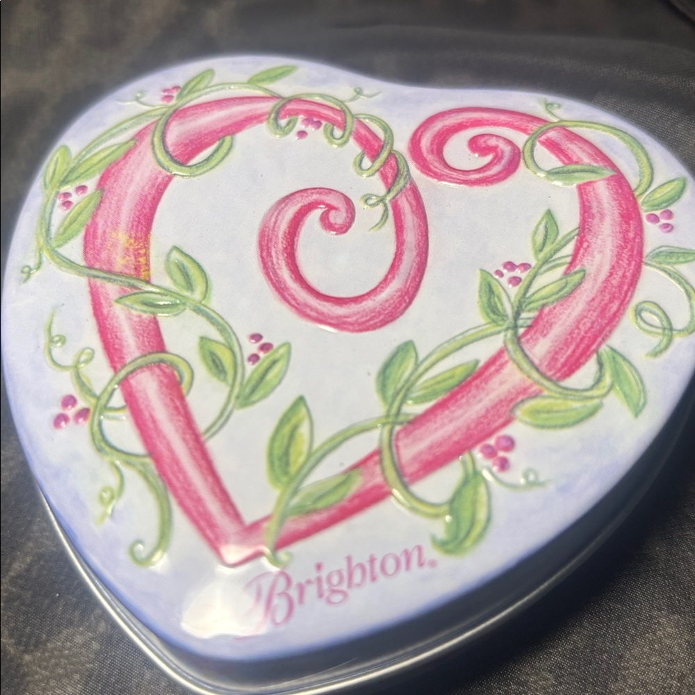 Vintage Brighton Jewelry tin blue vine collectible tin